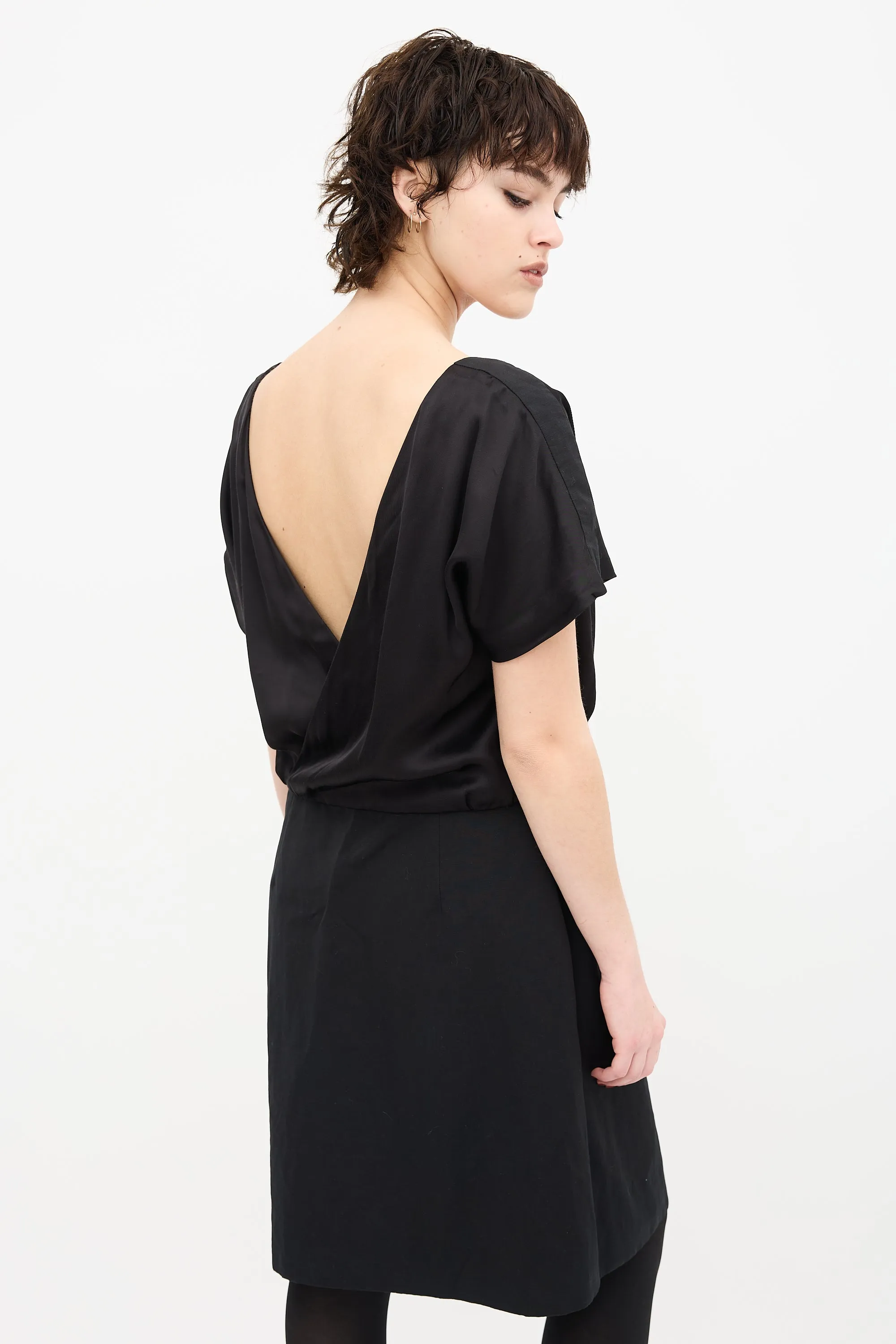 2011 Cowl Front Surplice Back Dress