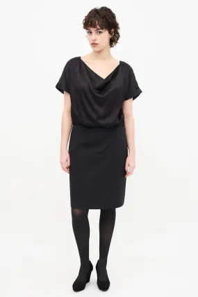 2011 Cowl Front Surplice Back Dress