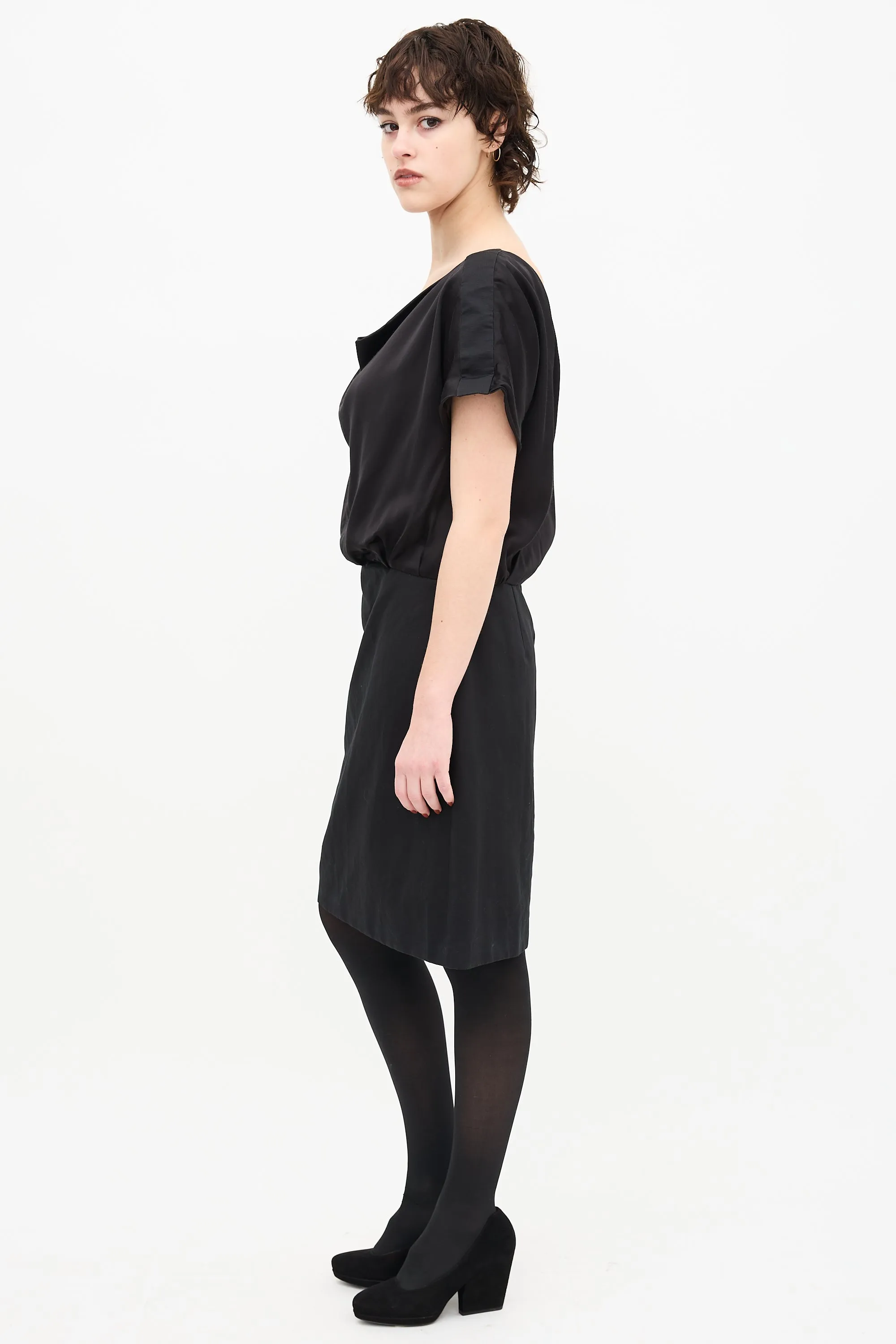 2011 Cowl Front Surplice Back Dress