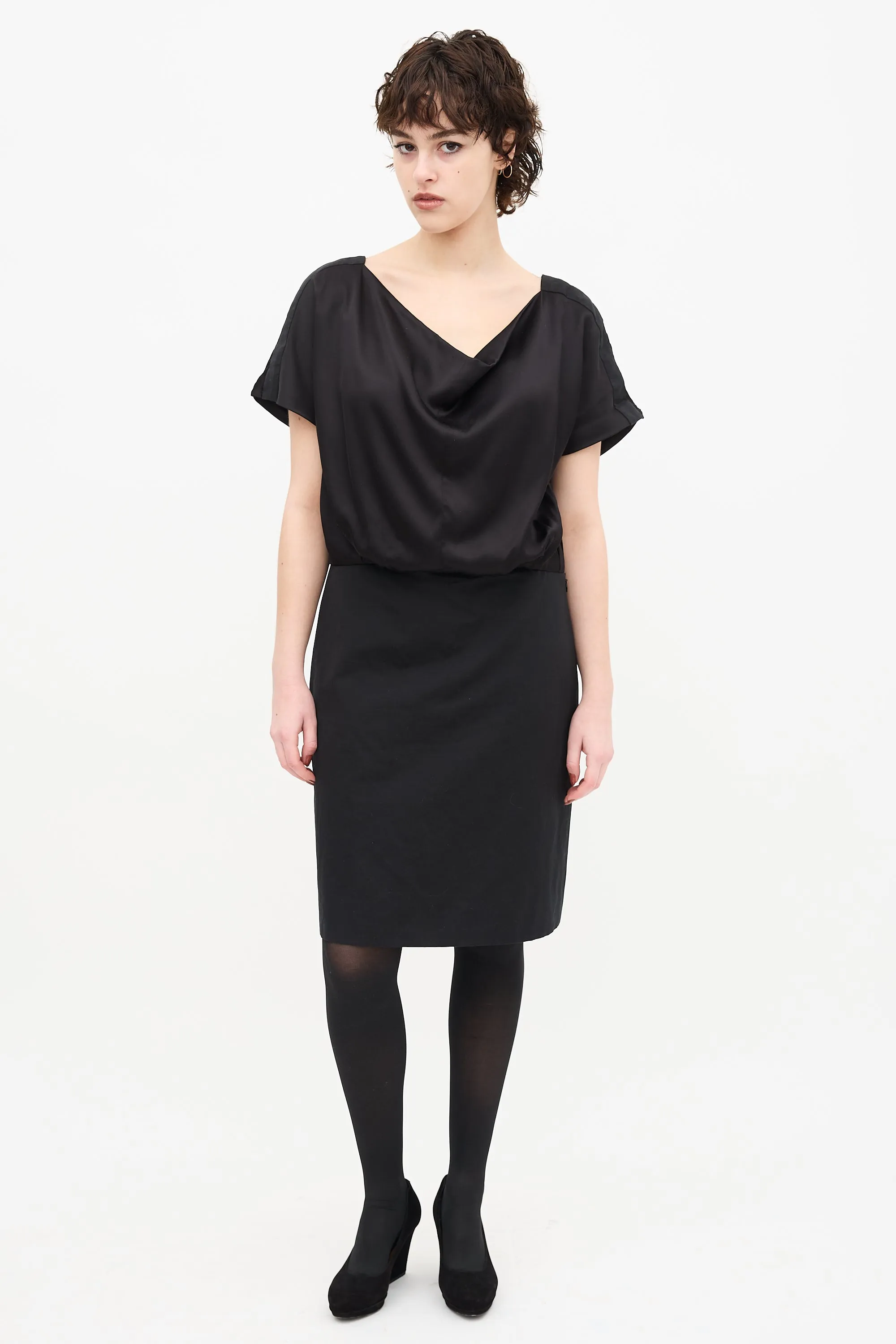 2011 Cowl Front Surplice Back Dress