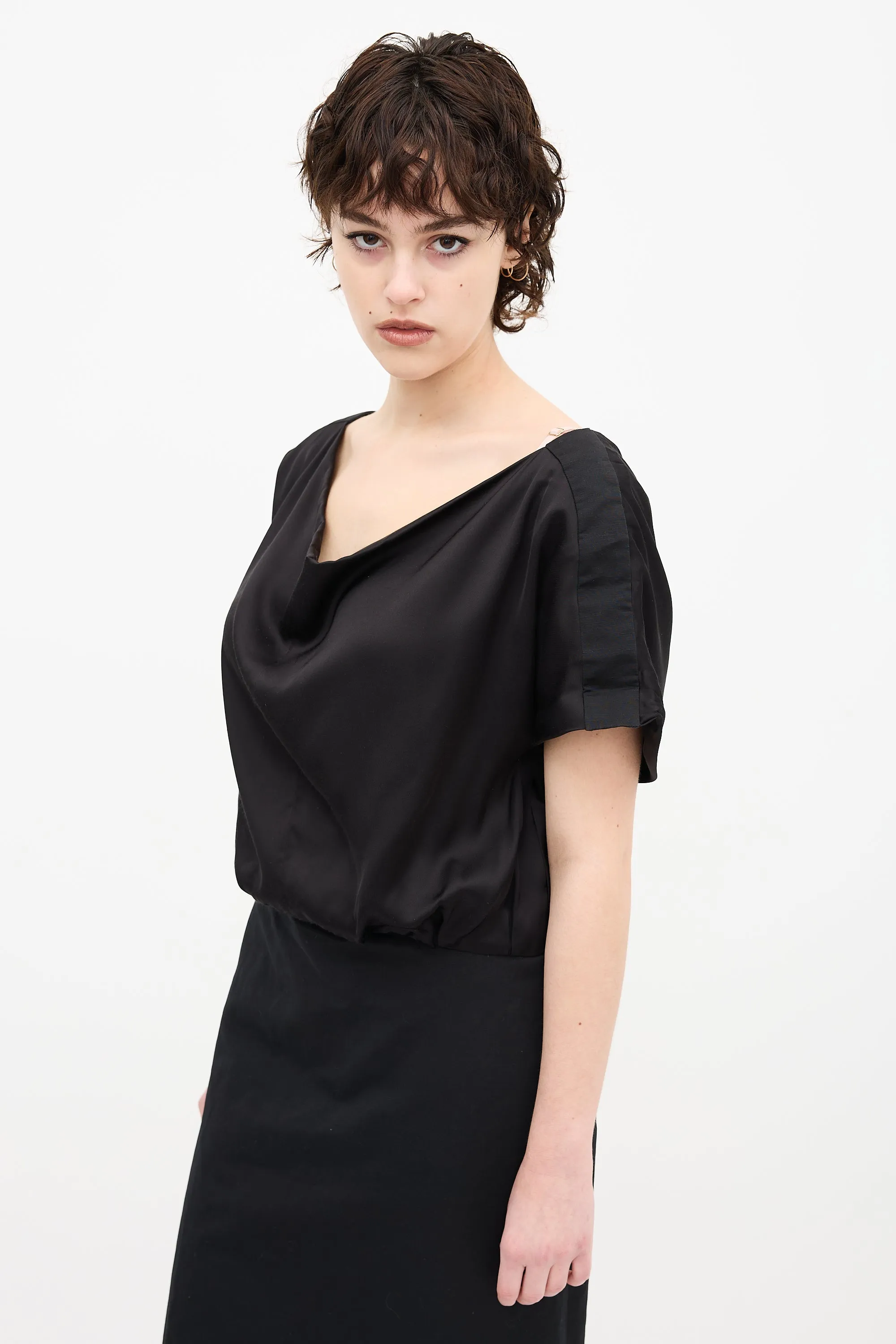2011 Cowl Front Surplice Back Dress