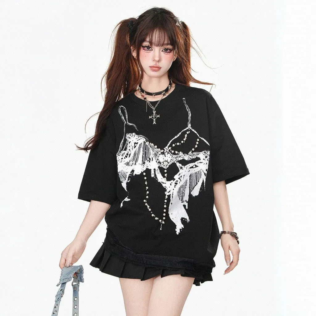 American Sweet Cool Girl Style Loose T-shirt