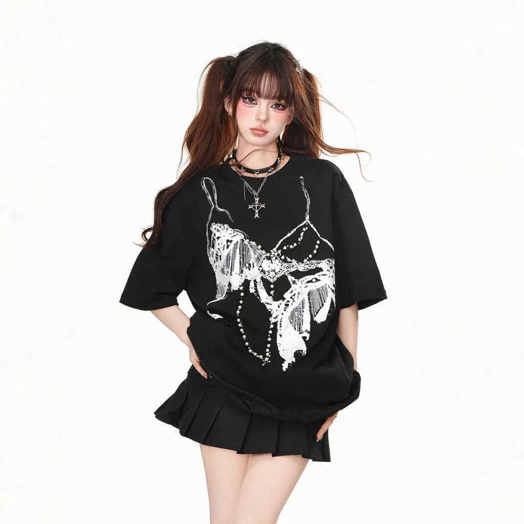 American Sweet Cool Girl Style Loose T-shirt