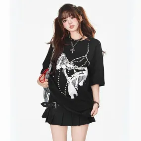 American Sweet Cool Girl Style Loose T-shirt