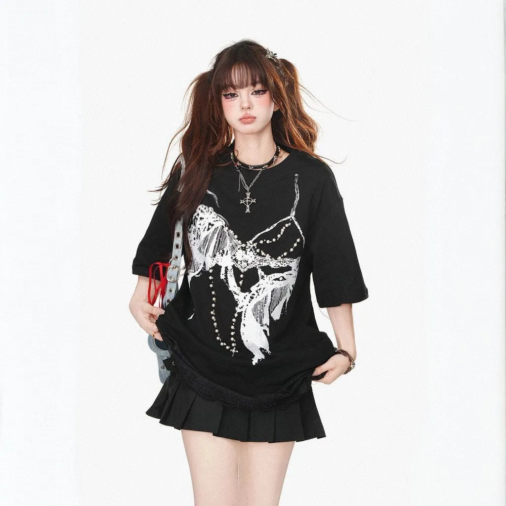 American Sweet Cool Girl Style Loose T-shirt