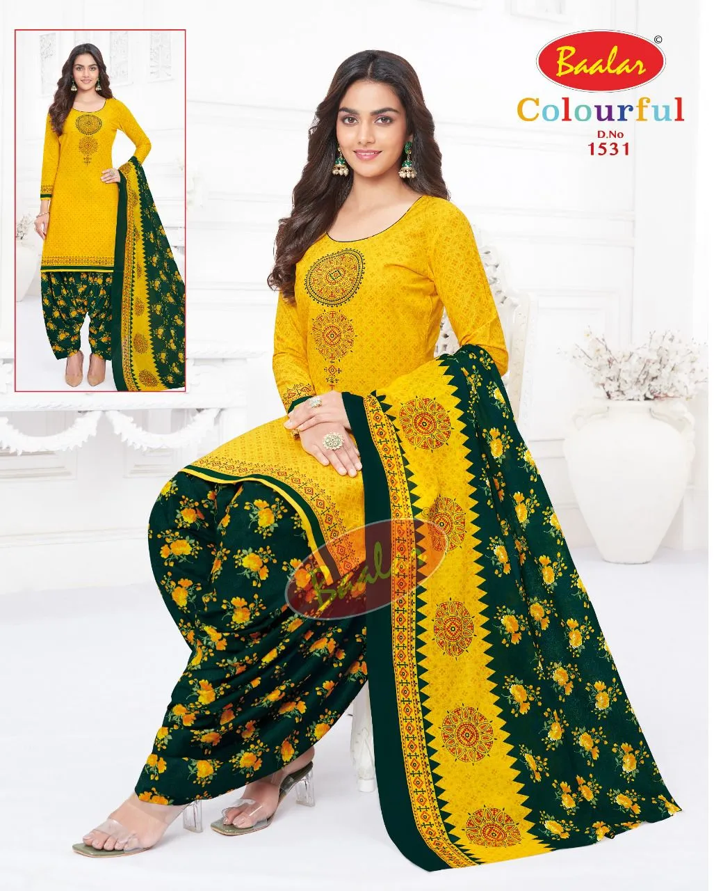 Baalar Colourful Vol 15 Regular Wear Cotton Dress Material (525x30)