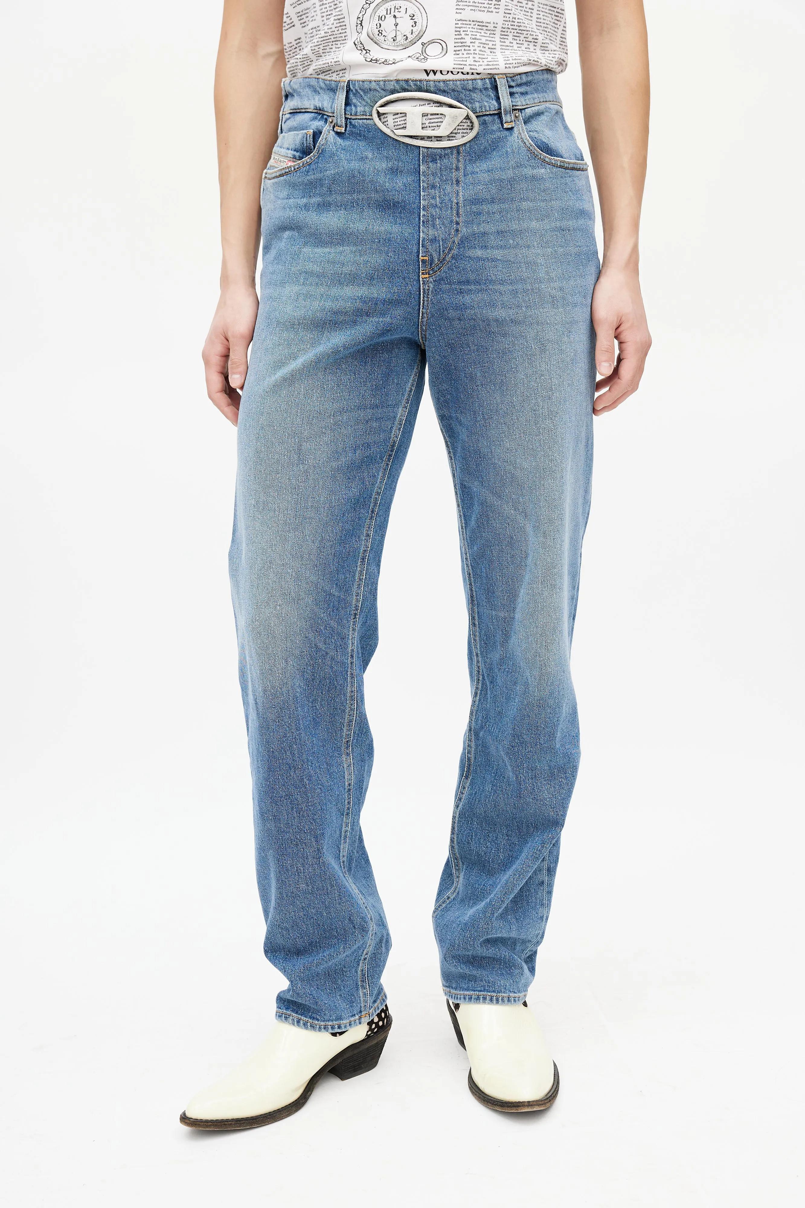 Blue & Silver 0lici Straight Denim Jeans