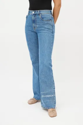 Blue Denim Light Wash Five Pocket Jeans