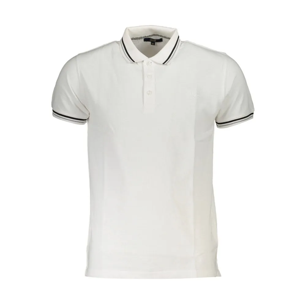 Cavalli Class White Cotton Polo Men's Shirt