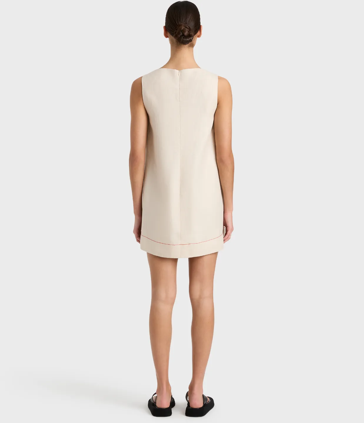 Delphi Boat Neck Mini Dress in Sand