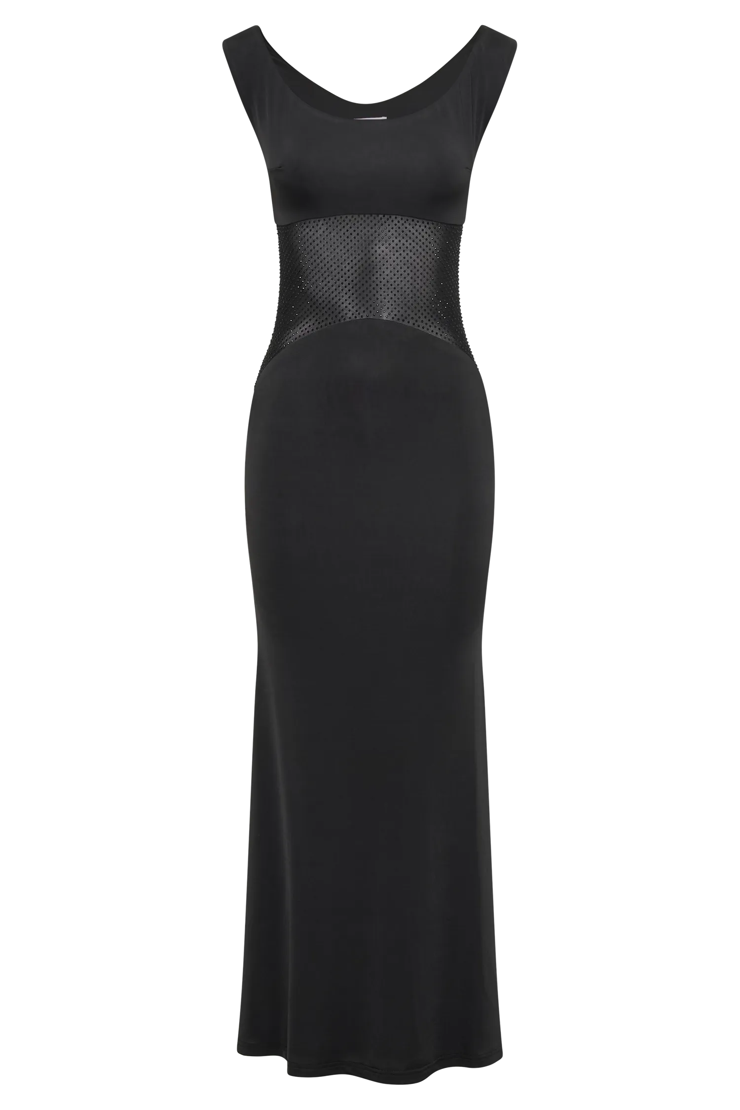 Desmond Slinky Maxi Dress With Diamante - Black