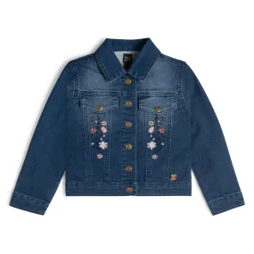 Deux Par Deux Girls Denim Jacket with Embroidery E20H50-123 Navy Denim *