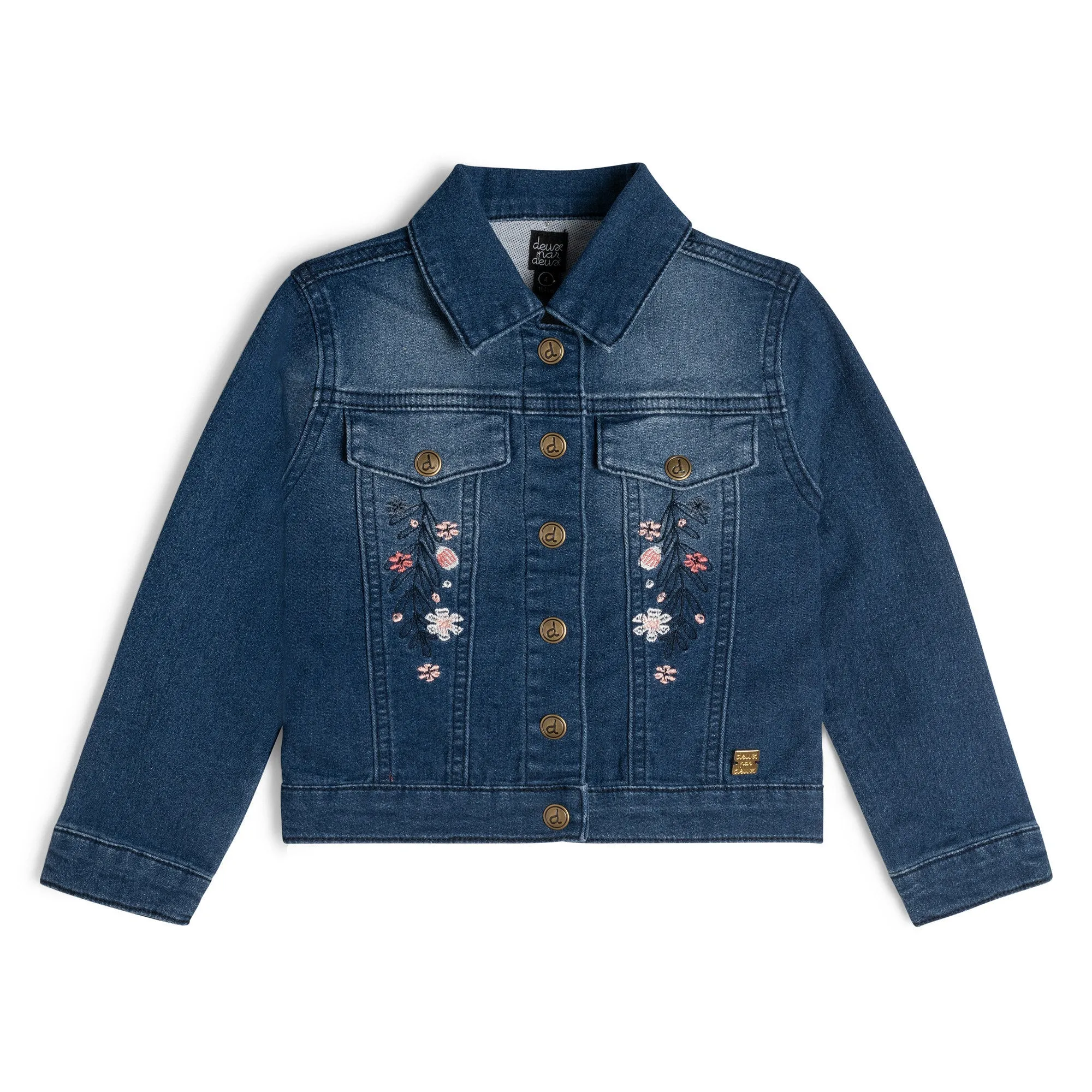Deux Par Deux Girls Denim Jacket with Embroidery E20H50-123 Navy Denim *