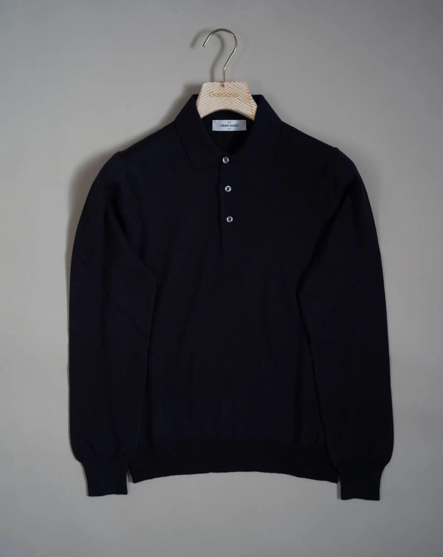 Gran Sasso Merino Wool Polo Shirt / Navy