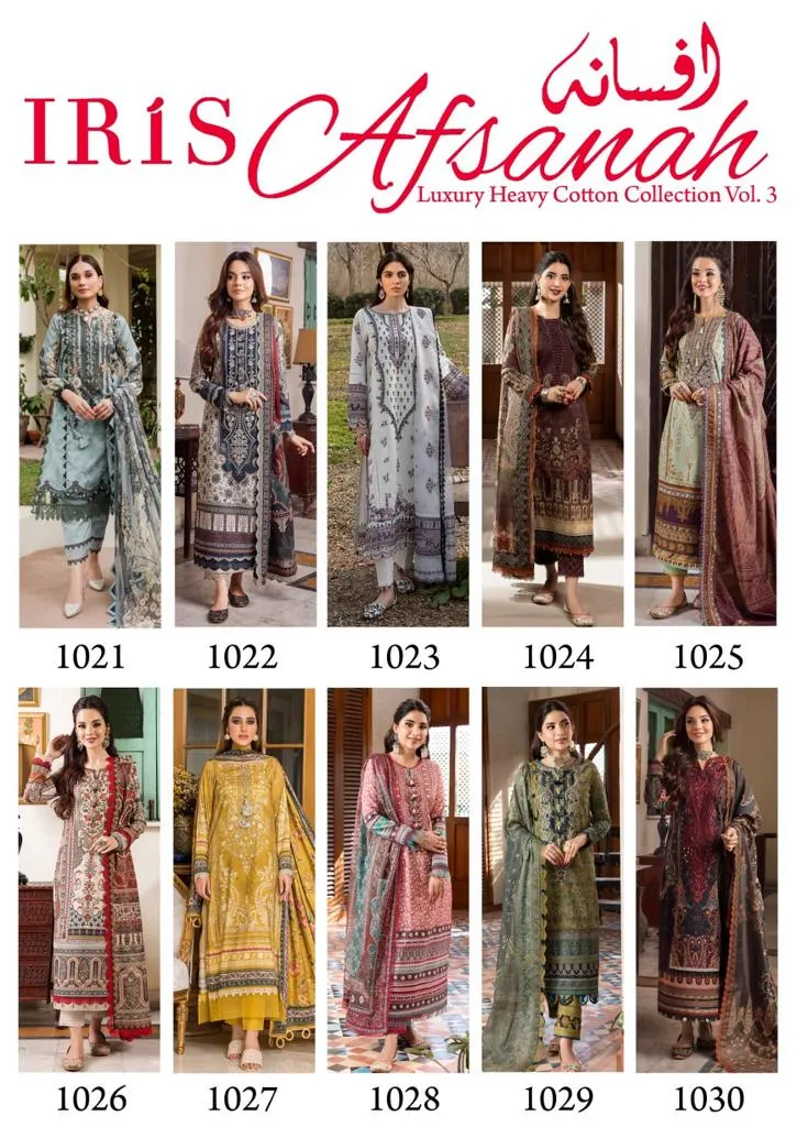 Iris Afsanah Vol 3 Luxury Heavy Cotton Dress Material (355x10)