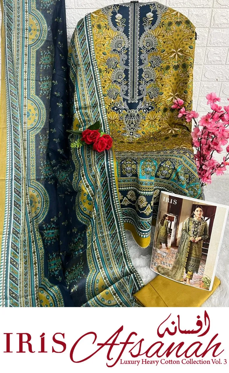 Iris Afsanah Vol 3 Luxury Heavy Cotton Dress Material (355x10)