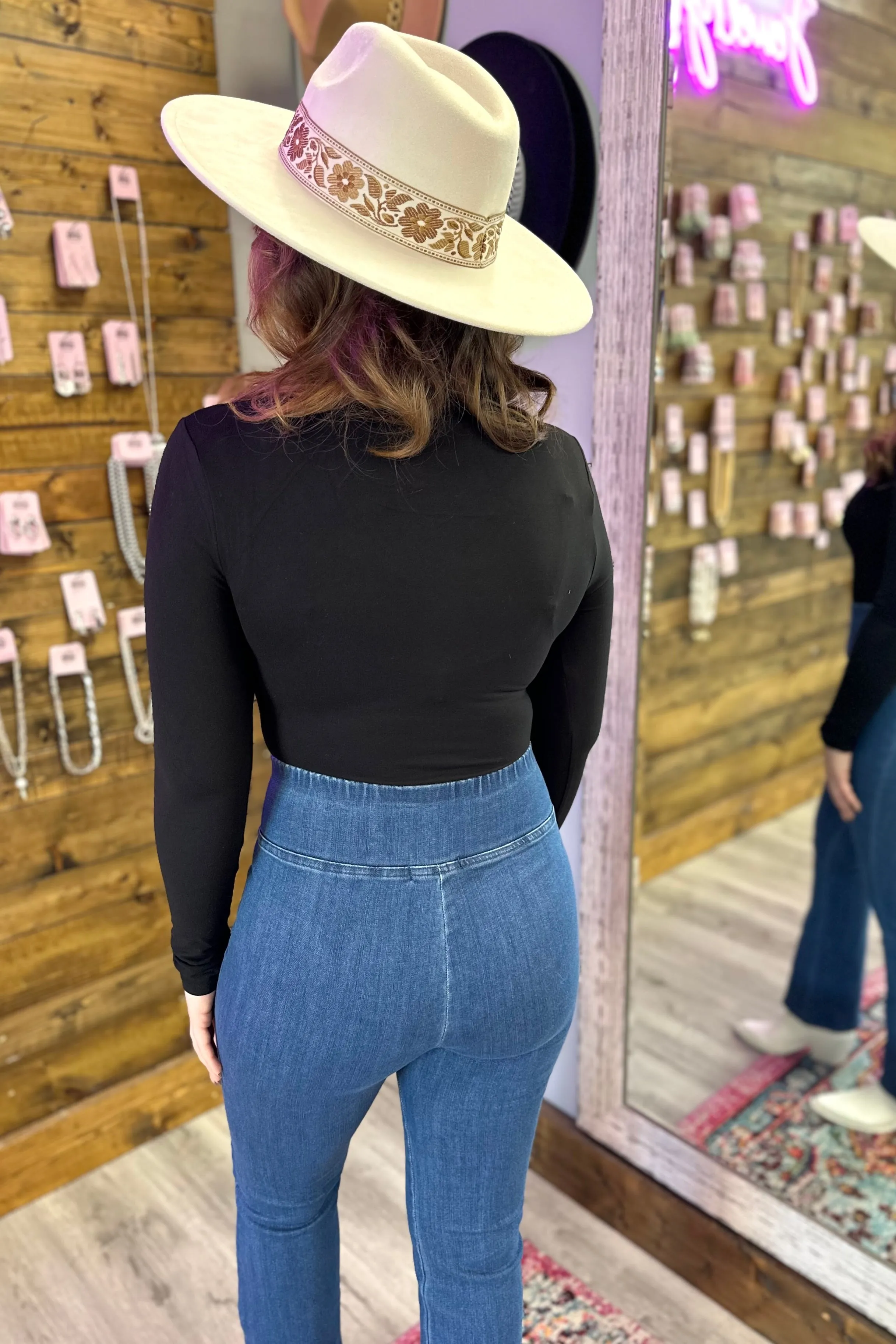 Jade Mock Neck Long Sleeve Bodysuit - White