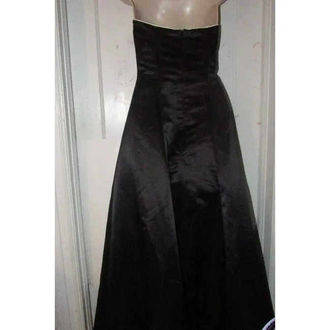 Jessica Mcclintock Black W White Ribbon Gunne Sax By Retro Mid Length Formal Dress