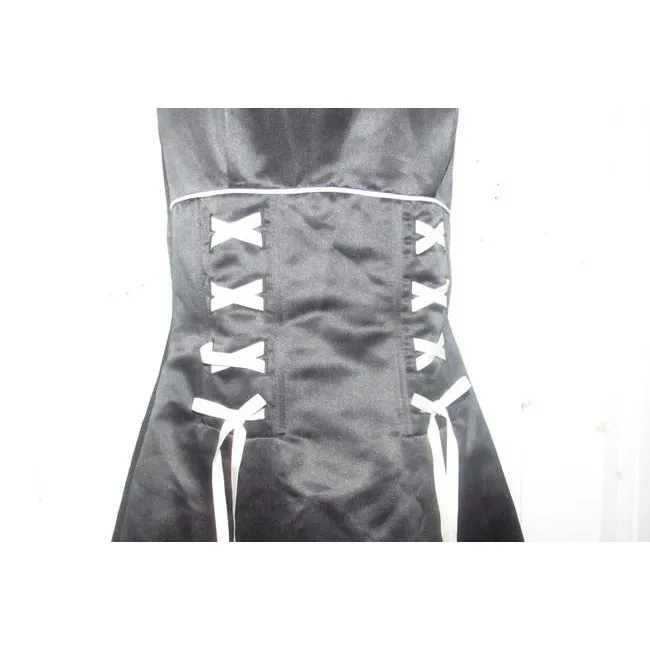Jessica Mcclintock Black W White Ribbon Gunne Sax By Retro Mid Length Formal Dress