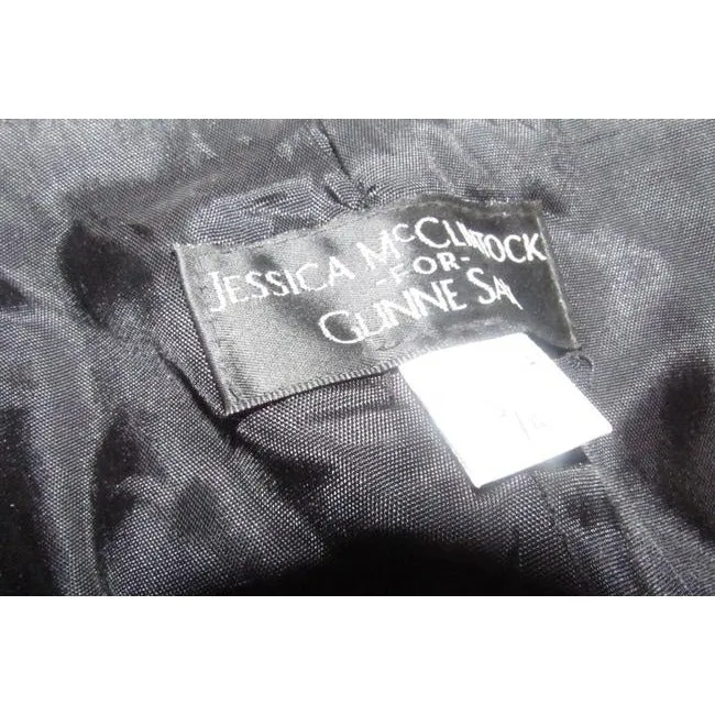 Jessica Mcclintock Black W White Ribbon Gunne Sax By Retro Mid Length Formal Dress