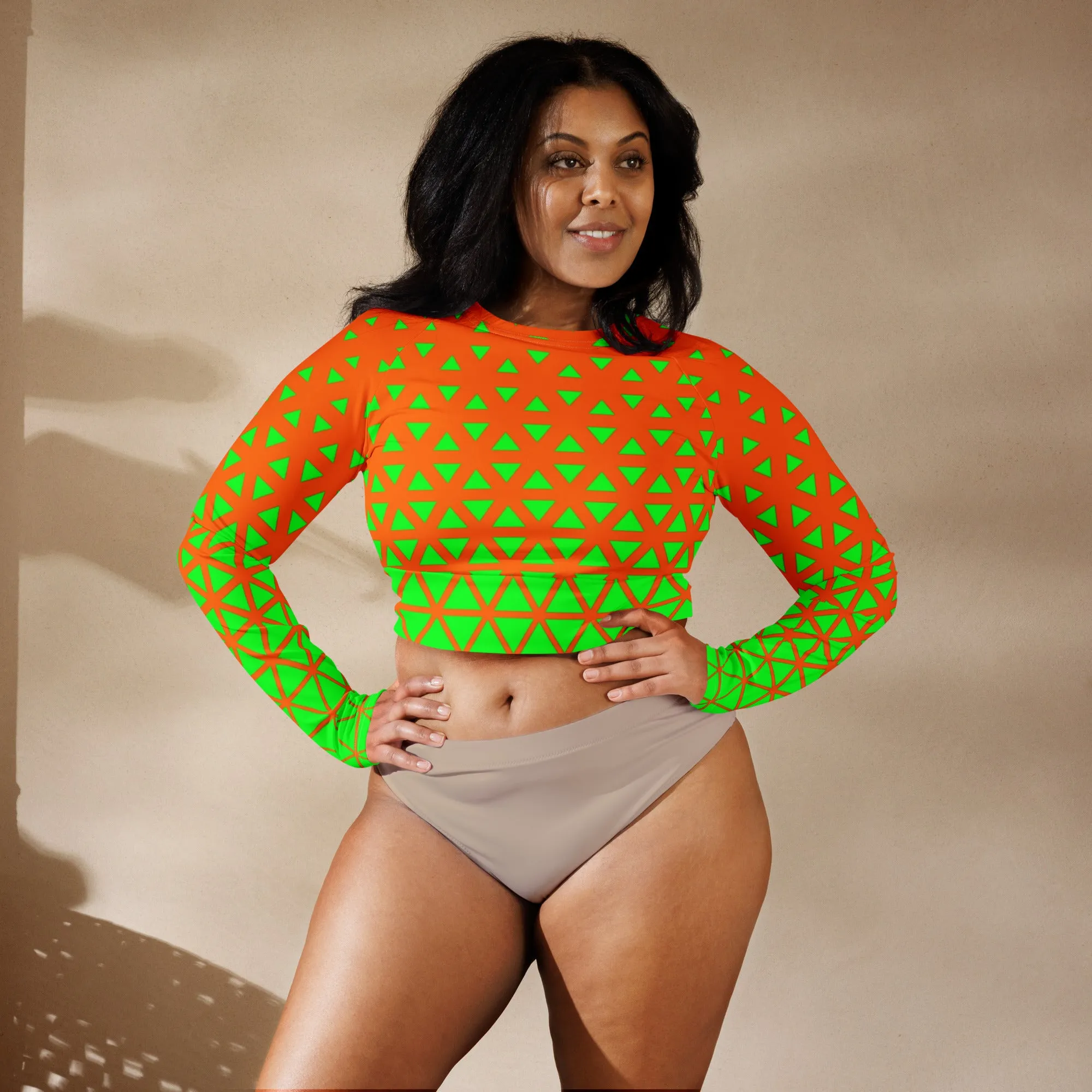 Lemon and Lime - Recycled long-sleeve crop top