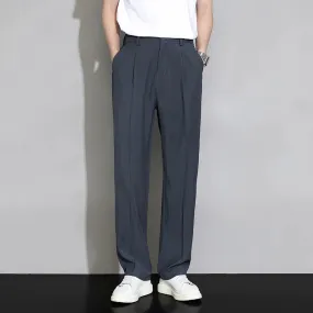 Men's Loose Straight Wide Leg Casual Ice Silk Trousers