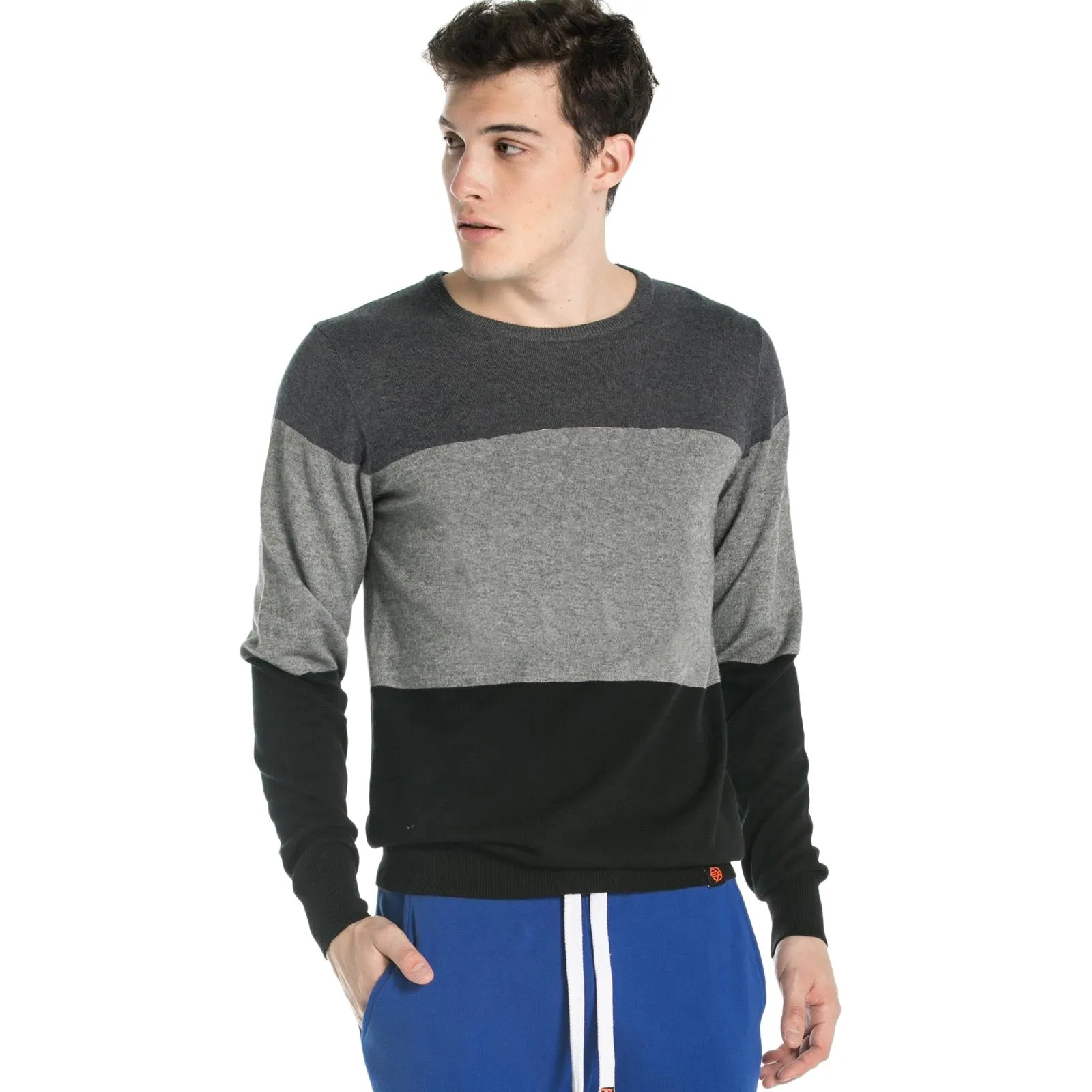 Mens pullover Stripe Sweater Tiger Embroidery