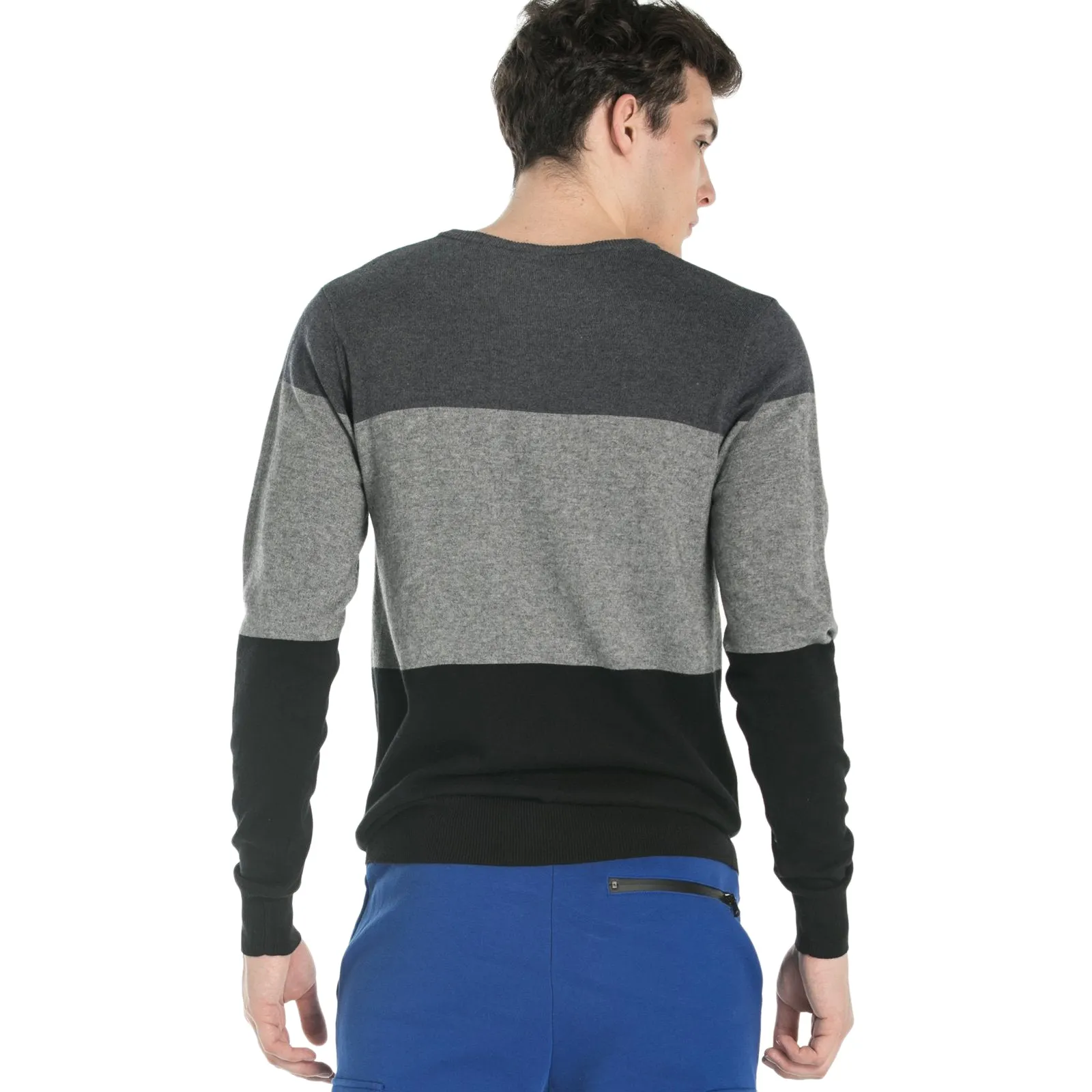 Mens pullover Stripe Sweater Tiger Embroidery
