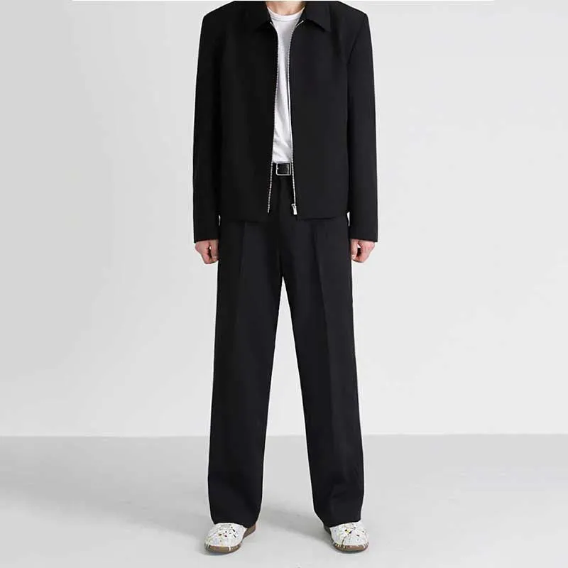 Men's Trousers Summer Loose Casual Trousers Straight-leg Drape Ice Silk Wide-leg Pants