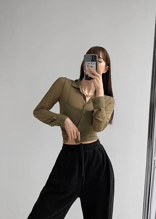 No Reason To Stay see through long sleeved cardigan