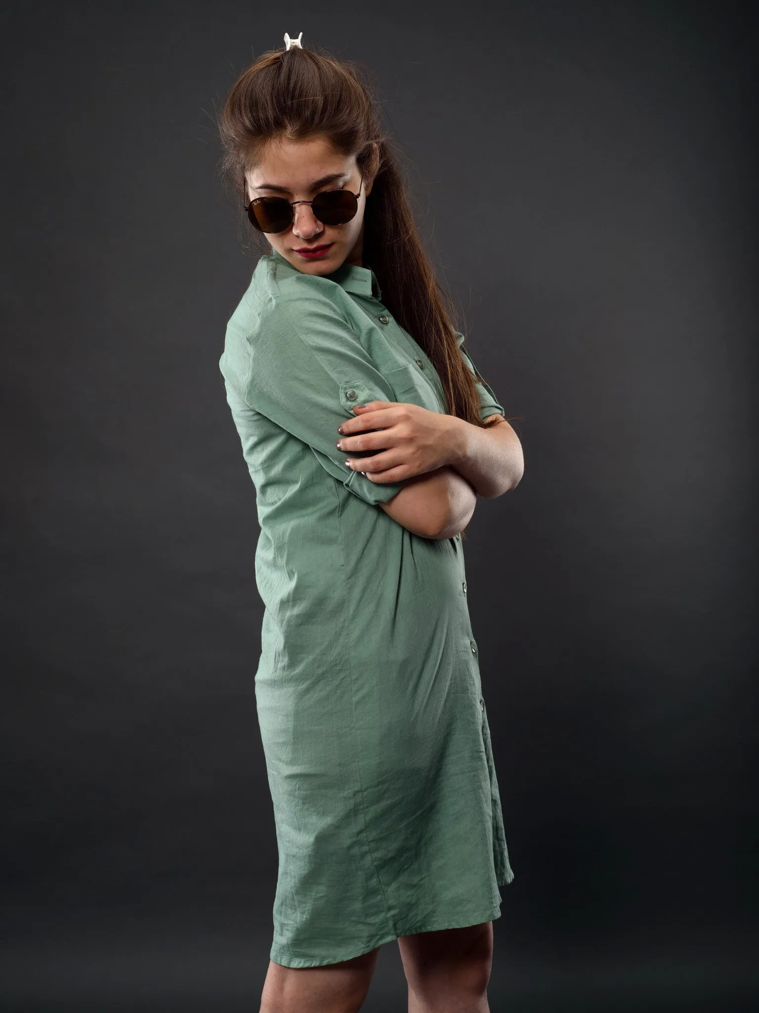 Olive Shirt Dress
