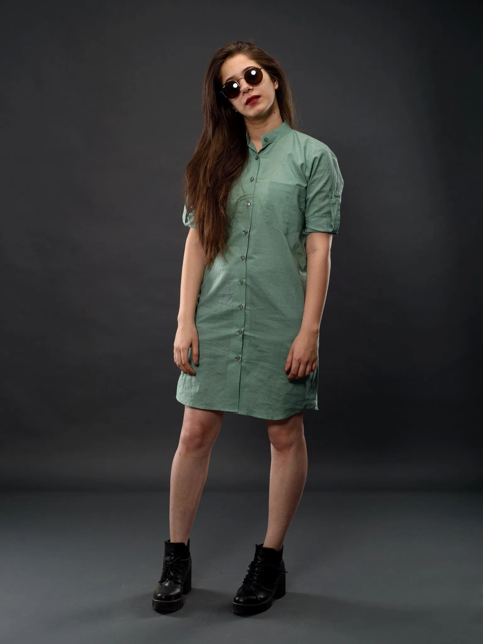 Olive Shirt Dress