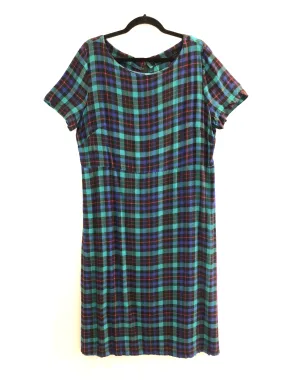 Plaid Short-Sleeved 80s Dress