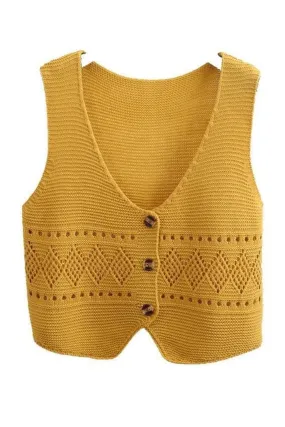 Short knitted Cottagecore Fall Cardigan