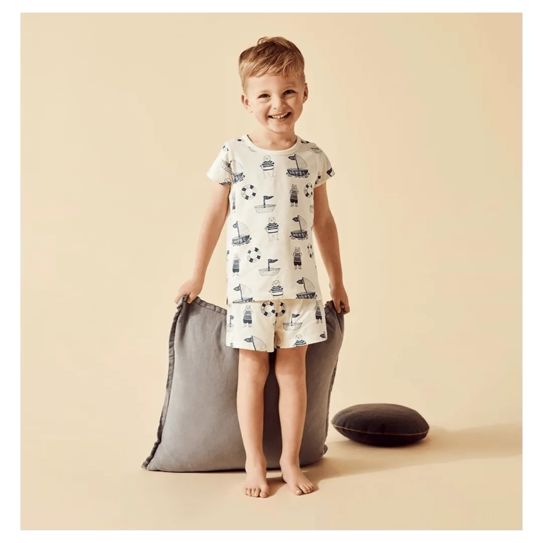 Short Sleeve Pyjamas - Nautical Bear