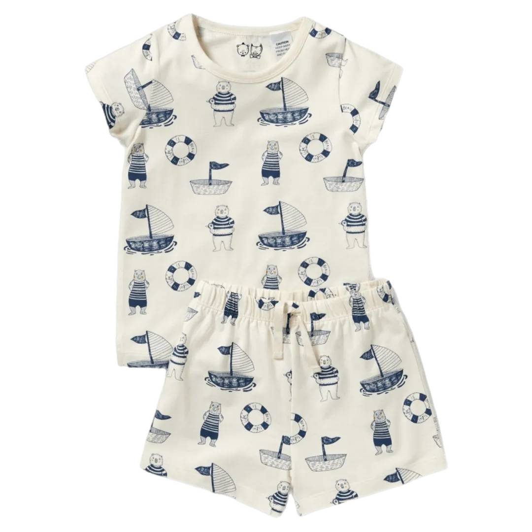 Short Sleeve Pyjamas - Nautical Bear