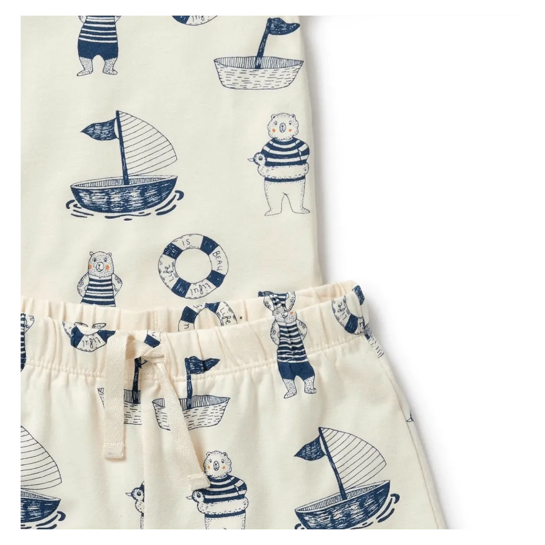 Short Sleeve Pyjamas - Nautical Bear