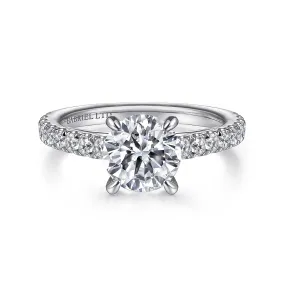 Simple Round Straight Style Engagement Ring Mounting