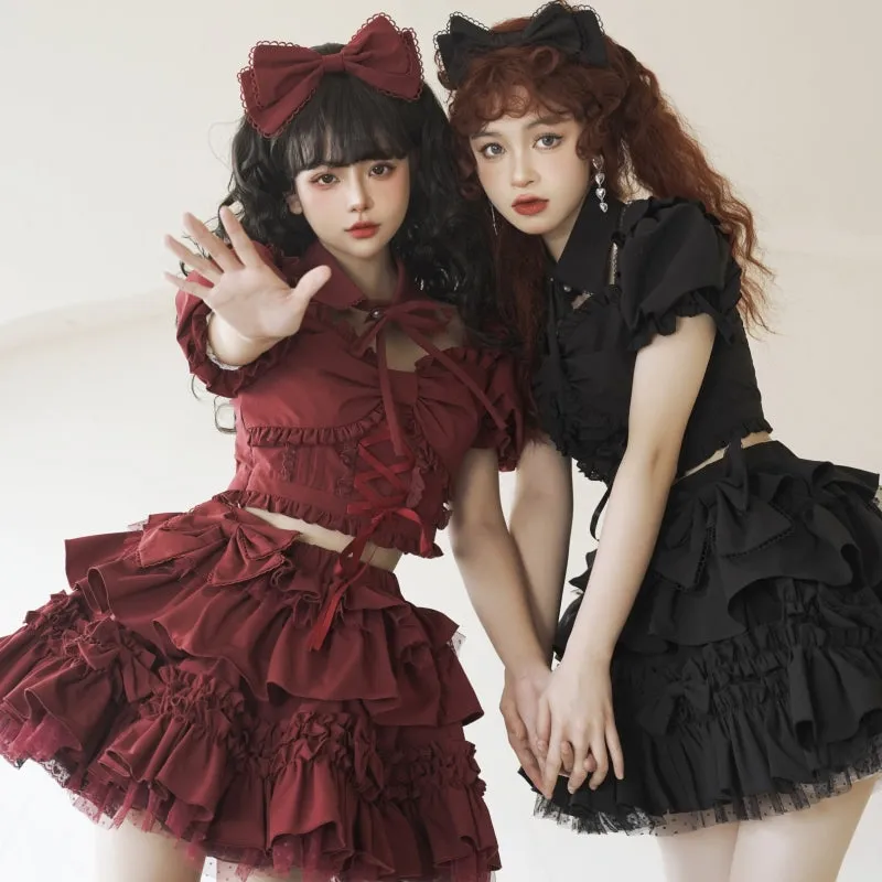 Sweet Wine Red Lolita Dress Set