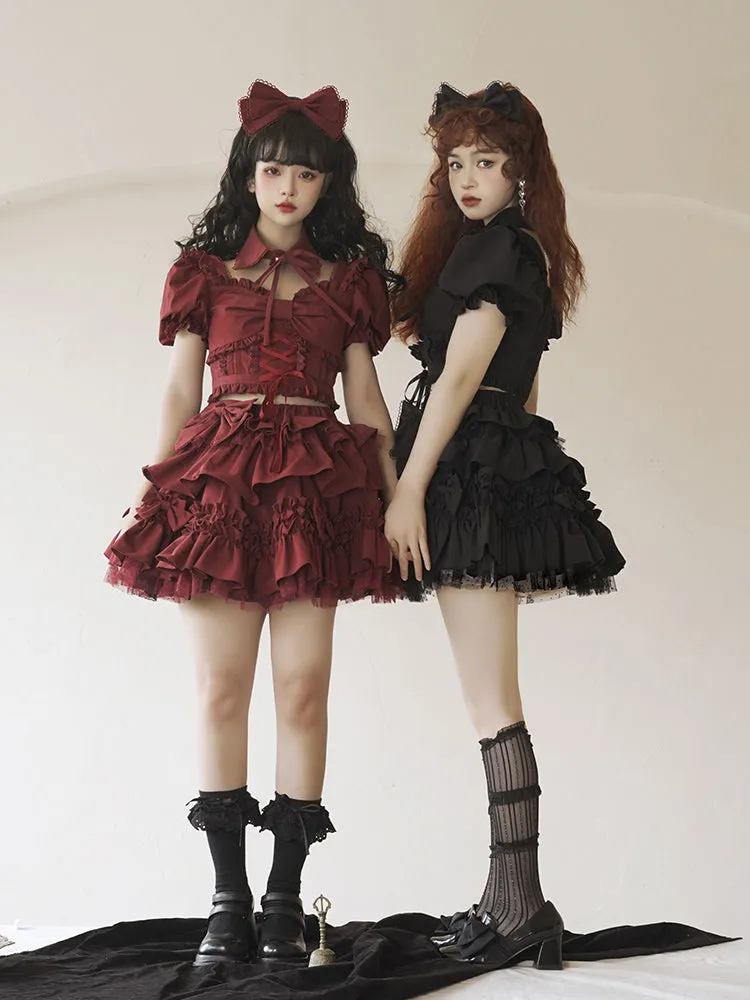 Sweet Wine Red Lolita Dress Set