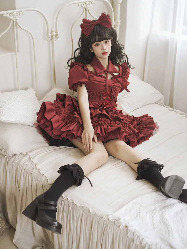 Sweet Wine Red Lolita Dress Set
