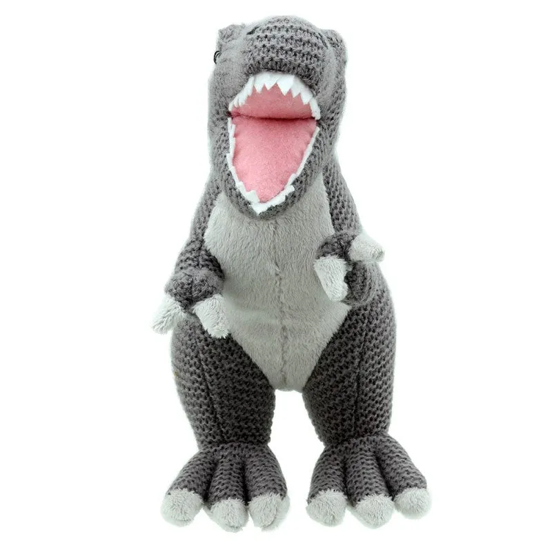 T-Rex Soft Toy (Small Grey) -  Wilberry Knitted